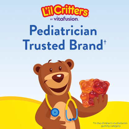 L'il Critters Gummy Vites Daily Kids Multivitamins Assorted Fruit Flavors for Ages 2+ Toddlers & Kids, Gummy Vitamin with Vitamin C and D - OmniHealth US