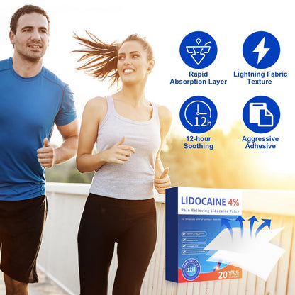 AROSLU 4% Lidocaine Maximum Strength Pain Relief Patches | Muscle & Joint Relief for Neck, Back, Knee, Shoulders | 12 Hour Long Lasting | 20 Count AROSLUBuy Supplements Australia