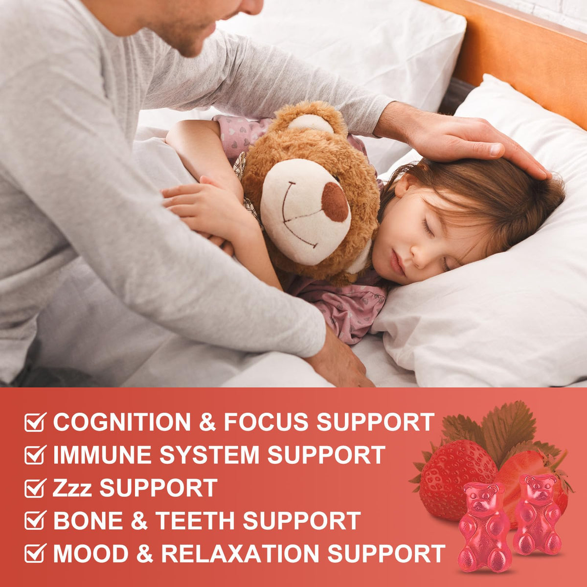 Magnesium Glycinate Gummies for Kids & Adults - Relaxation & Cognition Support - 400/200mg Magnesium Supplement with L-Theanine, Chamomile, B6, D3 & K2 - OmniHealth US