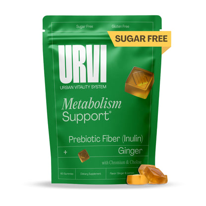 URVI® Metabolism Support Gummies 4-in-1 – Chromium Picolinate, Choline, Inulin & Ginger Extract - Prebiotic Fiber & Minerals – Gut Health & Digestive Support - OmniHealth US