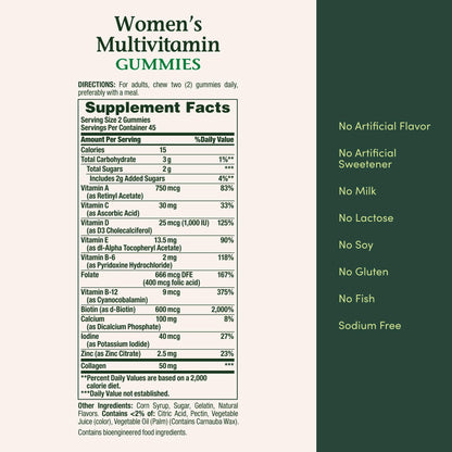 Nature's Bounty Women Multivitamin Gummies, Vitamin Supplements for Adults, General Health, Supports Immune and Bone Health, OmniHealth US