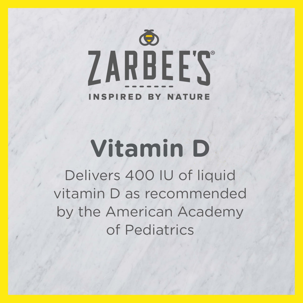 Zarbee's Vitamin D Drops for Infants, 400IU (10mcg) Baby & Toddler Liquid Supplement, Newborn & Up, Dropper Syringe Included, 0.47 Fl Oz - OmniHealth US