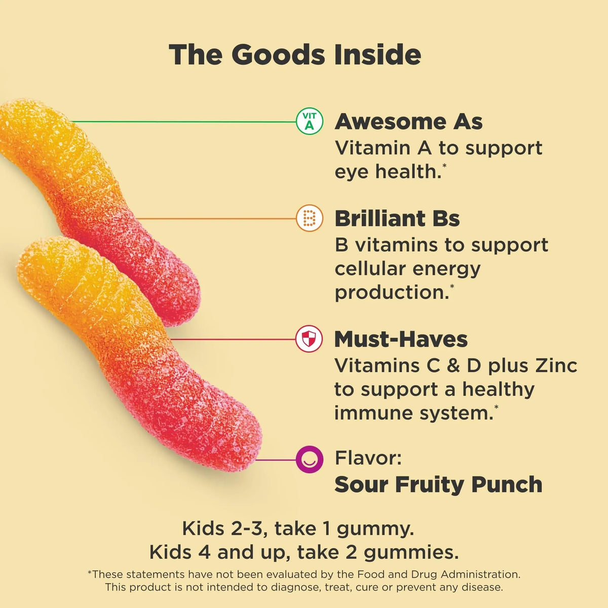 OLLY Kids Multivitamin Gummy Worms, Overall Health and Immune Support, Vitamins and Minerals A, C, D, E, Bs and Zinc OLLYBuy Supplements Australia