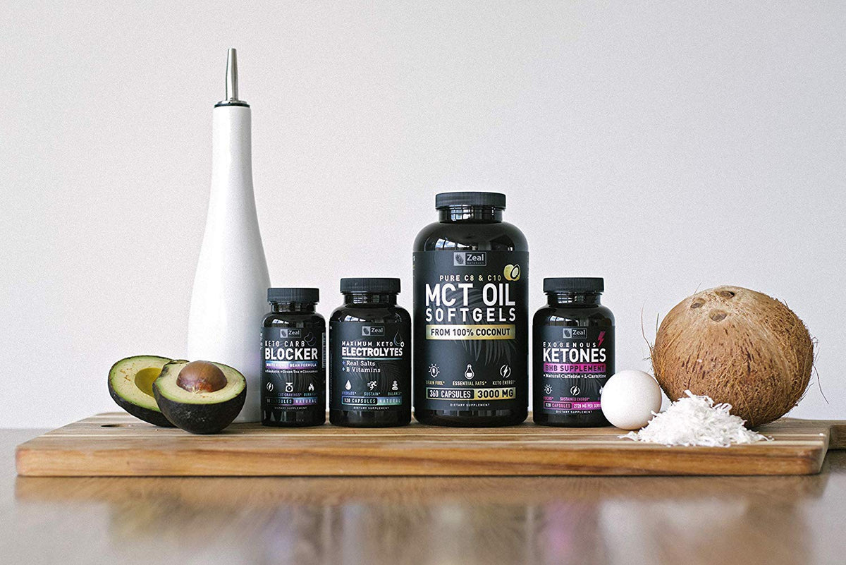 Pure MCT Oil Capsules (360 Softgels | 3000mg) 4 Month Supply Keto Pills w Unrefined Coconut Zeal NaturalsBuy Supplements Australia