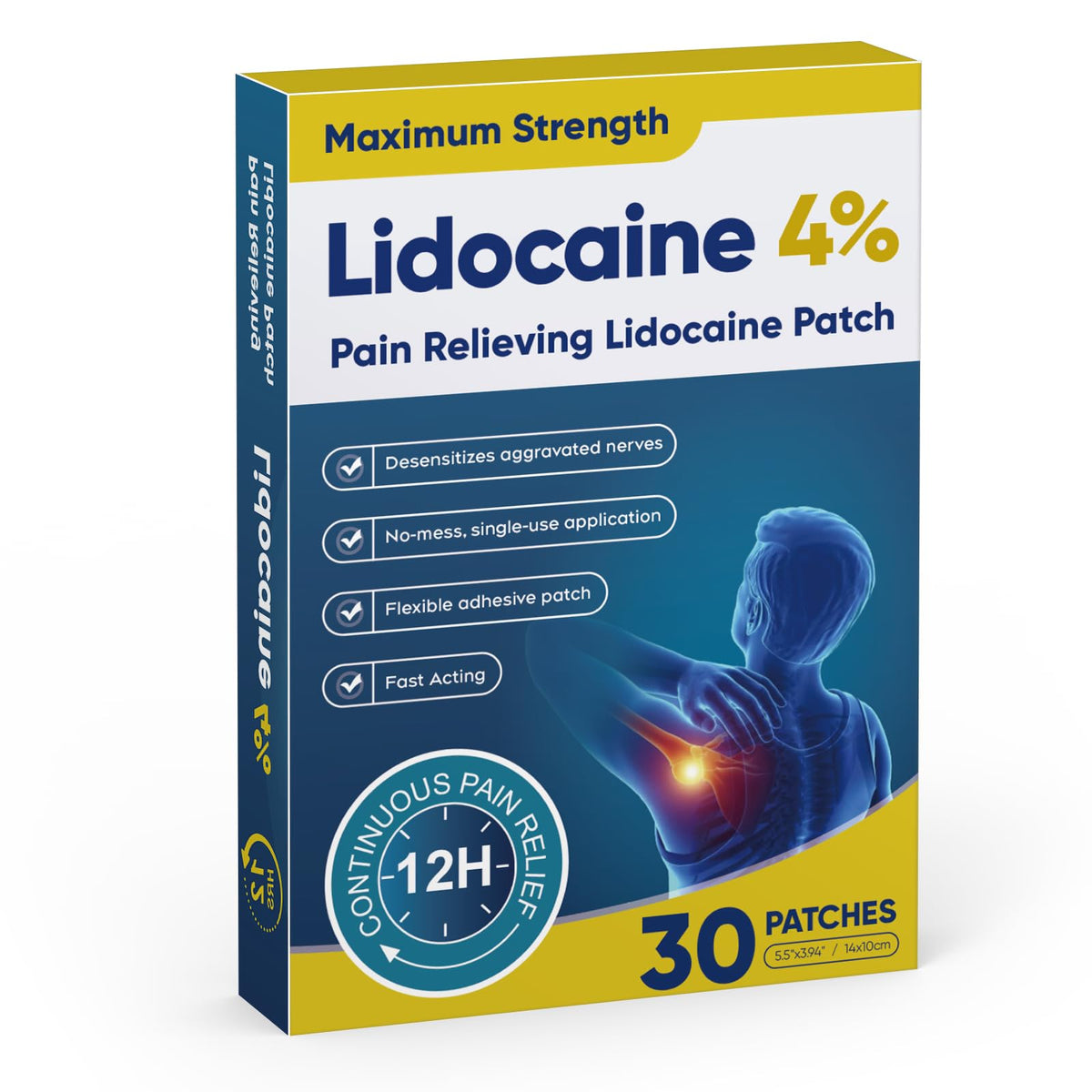 Teemofe 4% Lidocaine Pain Relief Patches – Maximum OTC Strength, Fast-Acting Targeted Relief, 30 Count, for Muscle & Joint Discomfort - 589 TeemofeBuy Supplements Australia