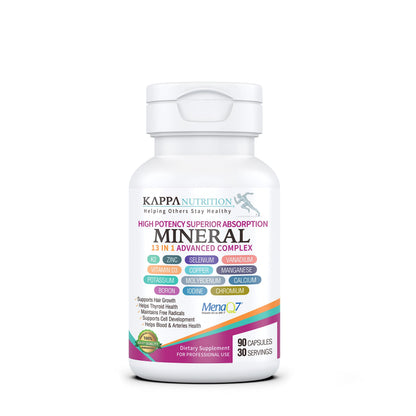 KAPPA NUTRITION (90 Capsules,Vitamin K2, Vitamin D3, Zinc, Selenium, Vanadium, Copper, Manganese, Potassium, Molybdenum, Calcium, Chromium, Iodine, Boron, OmniHealth US