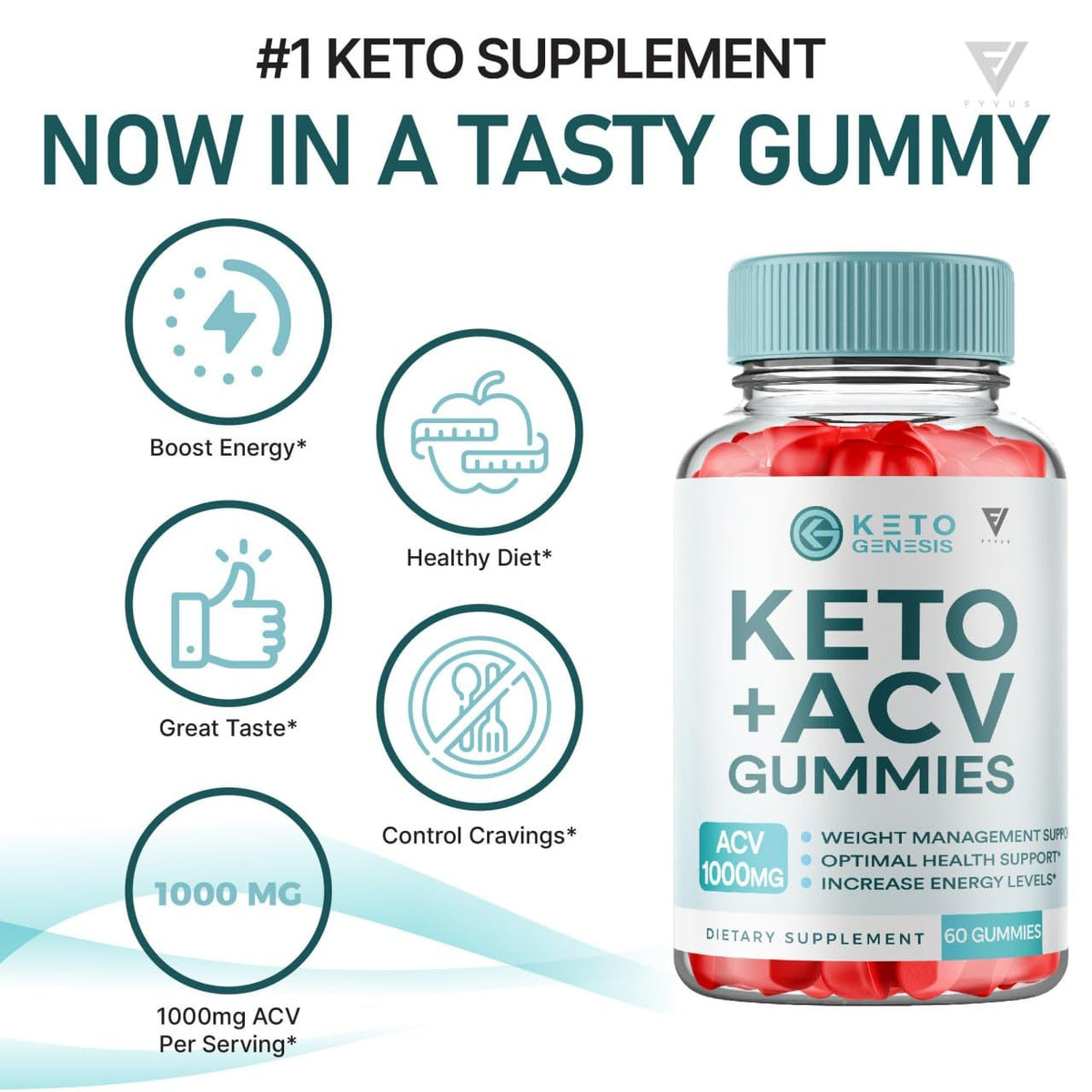 (2 Pack) Keto Genesis Keto ACV Gummies Advanced Weight Loss, Ketogenesis Keto FyvusBuy Supplements Australia