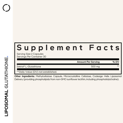 Codeage Liposomal Glutathione Supplement - Pure Reduced Setria L-Glutathione, Liposomal Delivery, Phospholipid Complex - Encapsulated Glutathione Powder Pills - OmniHealth US
