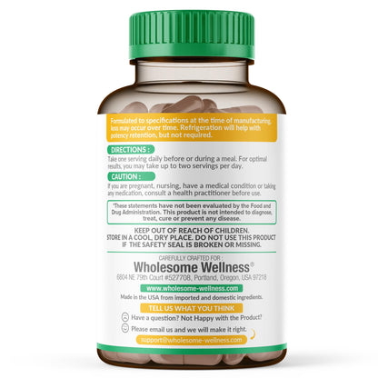 Wholesome Wellness Digestive Enzymes 1000MG Plus Prebiotics & Probiotics Supplement, 180 Capsules, Organic Plant-Based Vegan Formula for Digestion - OmniHealth US