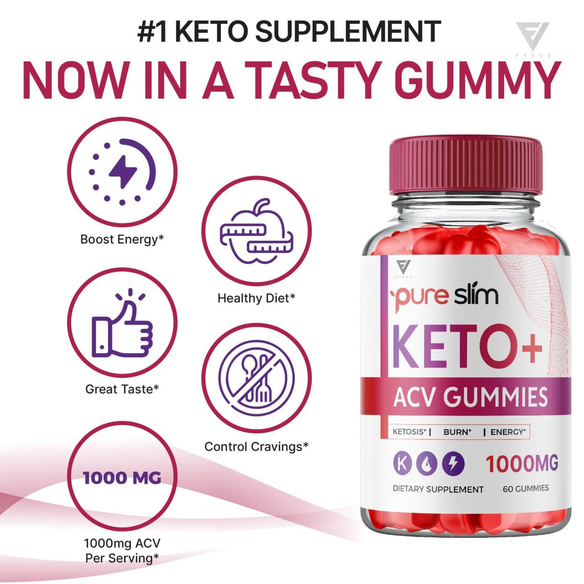 (5 Pack) Pure Slim Keto ACV Gummies, Pure Slim Keto ACV Gummies Advanced Weight Loss FyvusBuy Supplements Australia