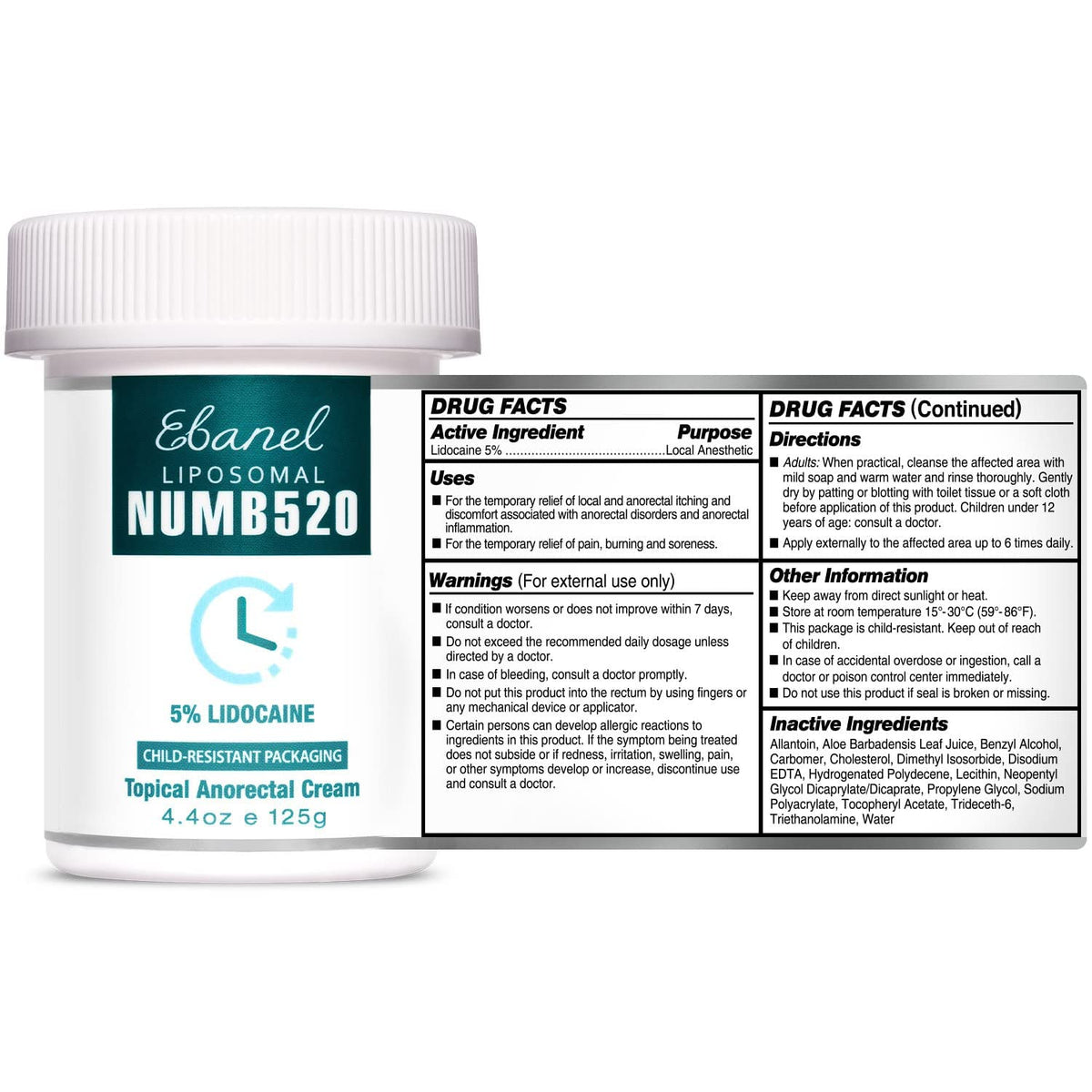 Ebanel Bundle of Pain Relief Cream Arnica Menthol 2 Oz, and Topical Numbing Cream 4 Oz EbanelBuy Supplements Australia