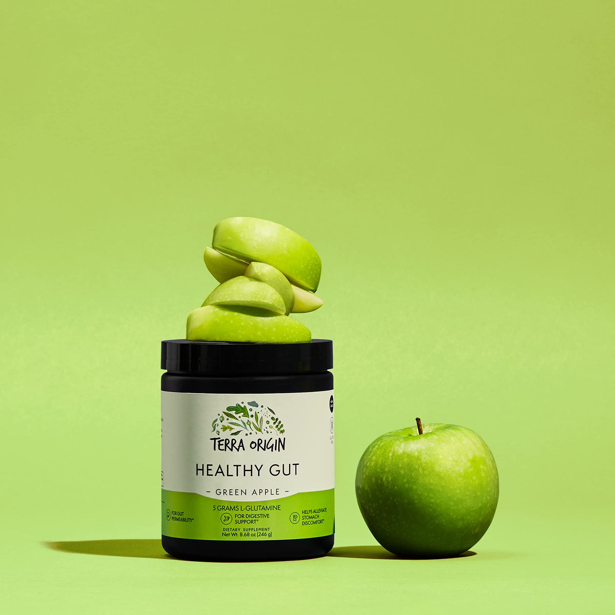 Healthy Gut Green Apple | 30-Servings with L-Glutamine, Zinc, Glucosamine, Slippery Elm Bark, Marshmallow Root and More! - OmniHealth US