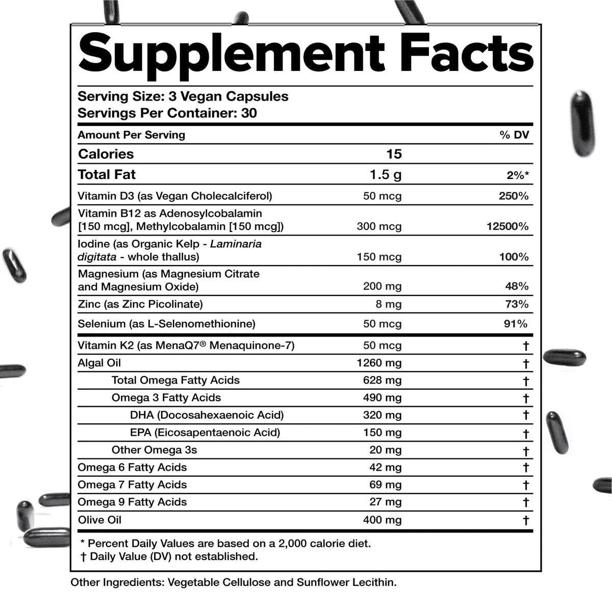 Complement Essential Vegan Multivitamin for Men & Women (30 Servings, 90 Capsules) with Omega-3 DHA & EPA, B12, Vitamin D3 & K2, Zinc, Selenium ComplementBuy Supplements Australia
