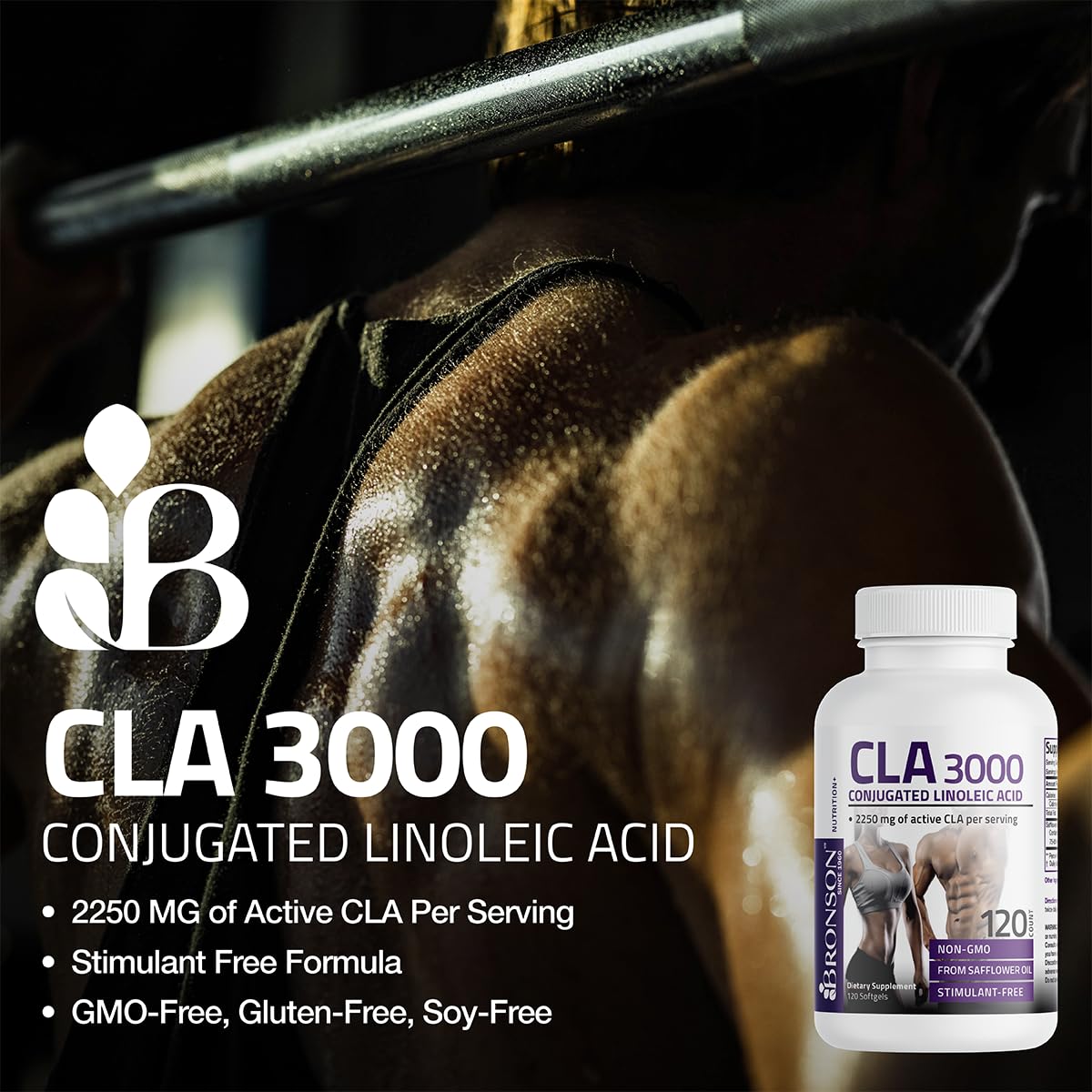 Bronson CLA 3000 Extra High Potency Supports Healthy Weight Management Lean Muscle Mass Non-Stimulating - OmniHealth US