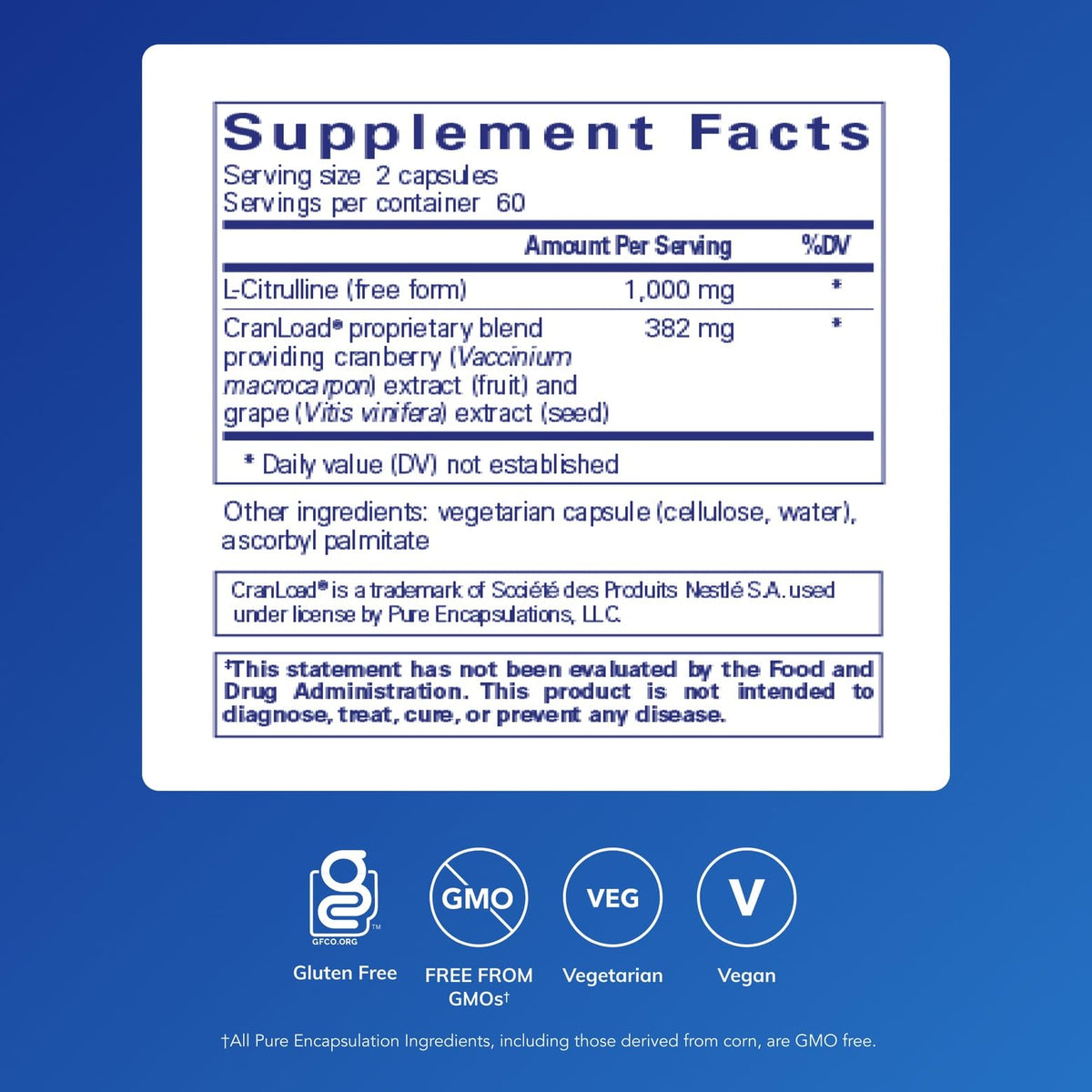 Pure Encapsulations Nitric Oxide Ultra (Capsules) - Supplement Supports Nitric Oxide Production, Healthy Blood Flow & Vascular Health - with L-Citrulline & CranLoad Cranberry Extract - 120 Capsules - OmniHealth US