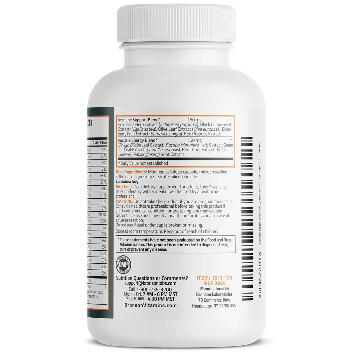 Bronson Multivitamin for Men All-in-One Daily Coverage Formula Key Vitamins, Minerals & Herbs to Support Men's Health, 120 Capsules BronsonBuy Supplements Australia