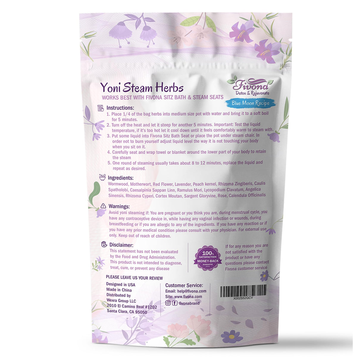 FIVONA Yoni Steaming Herbs - For Feminine Use And Rituals - V-Detox, Cleanse, Wash, Odor Control FIVONABuy Supplements Australia