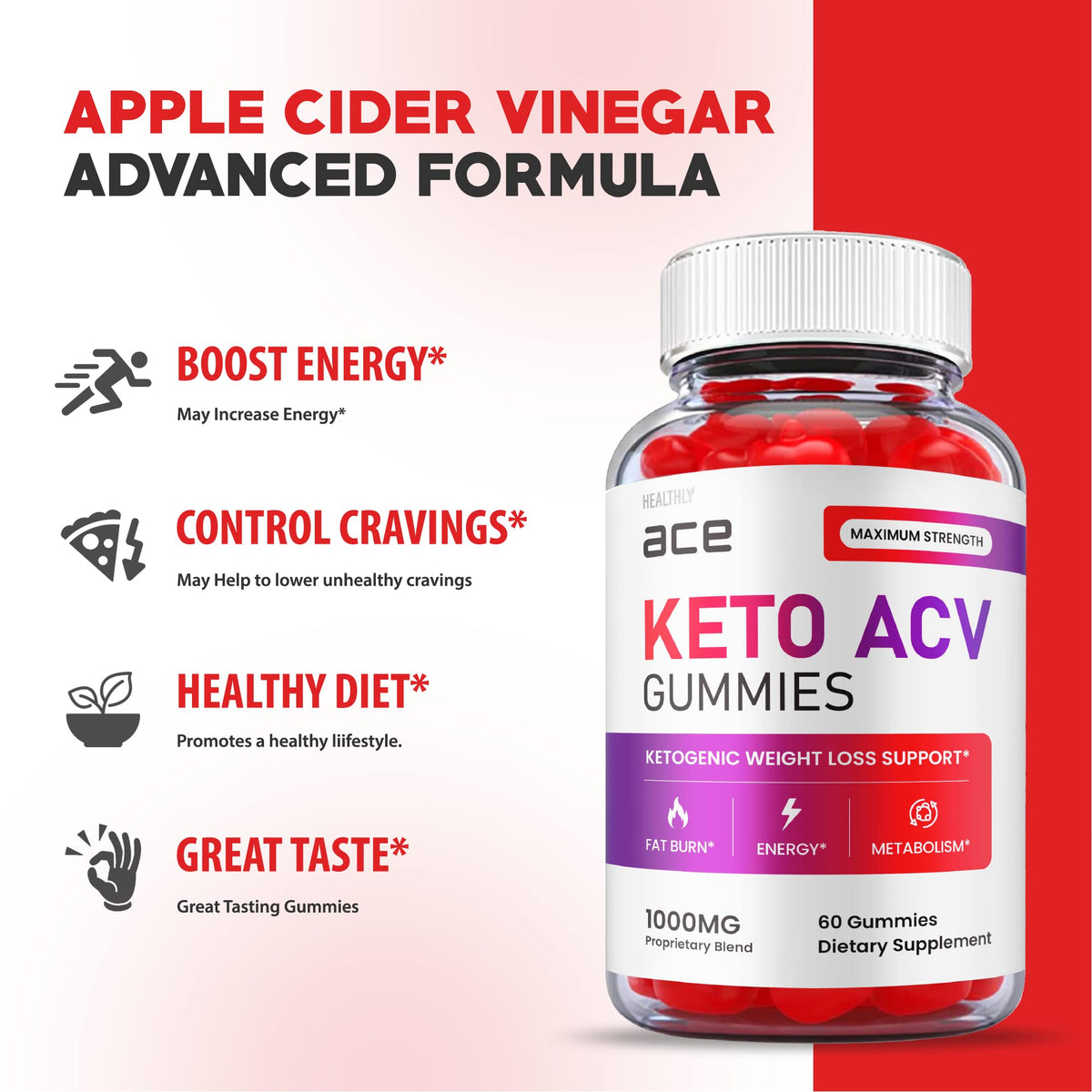 (2 Pack) Ace Keto Gummies - Official Formula, Vegan - Ace Keto ACV Gummies, Keto Ace Gummies HealthlyBuy Supplements Australia