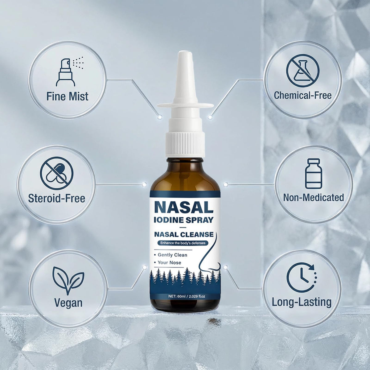 VIPUDA Nutramd Iodine Nasal Spray, Cleanses & Refreshes Your Nasal Passages, Iodine & Fulvic Acid Blend, 100% Natural Mineral Formula – 60 ml/2.029 fl.oz (1pc) VIPUDABuy Supplements Australia