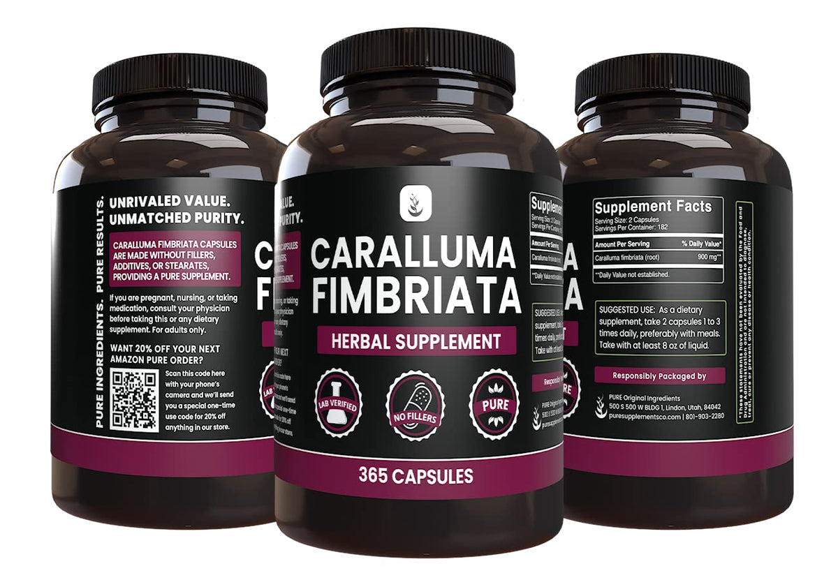 PURE ORIGINAL INGREDIENTS Caralluma Fimbriata (365 Capsules) No Magnesium Or Rice PURE ORIGINAL INGREDIENTSBuy Supplements Australia