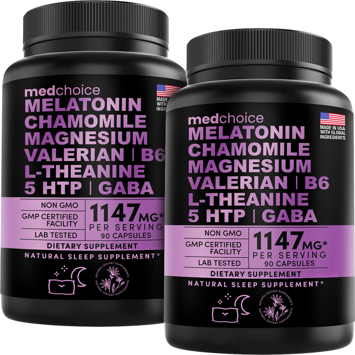 10-in-1 Melatonin Capsules - Melatonin 5mg Natural Sleep Aid for Adults MEDCHOICEBuy Supplements Australia