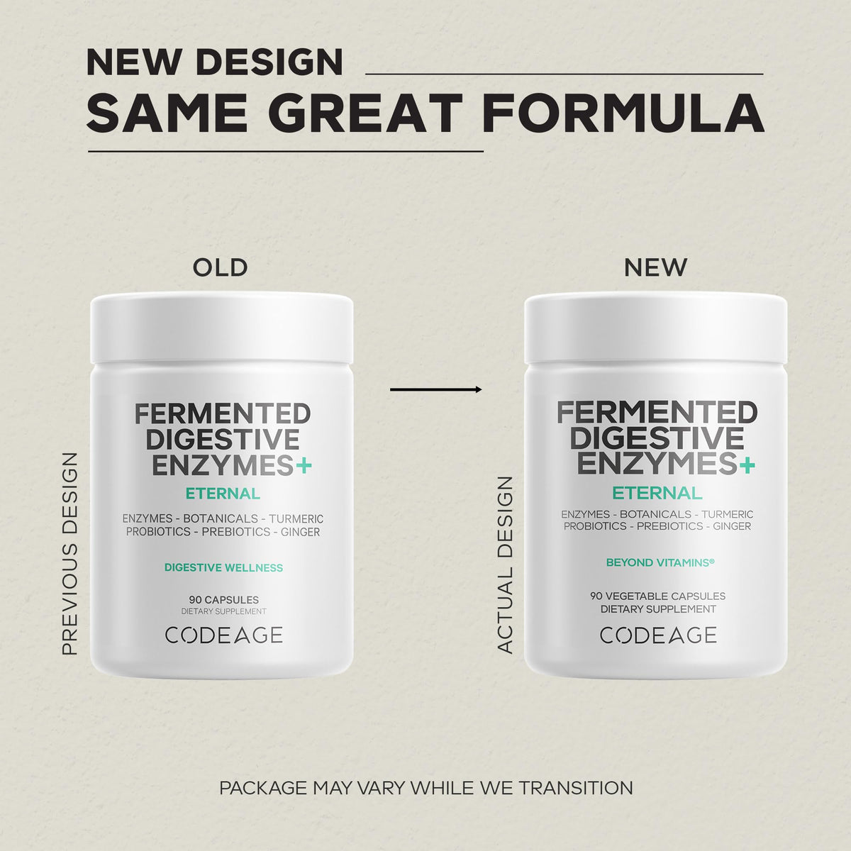 Codeage Fermented Digestive Enzymes Supplement 3-Month Supply - 14 Digestive Enzymes, Probiotics, Prebiotics, Fermented Botanicals - OmniHealth US