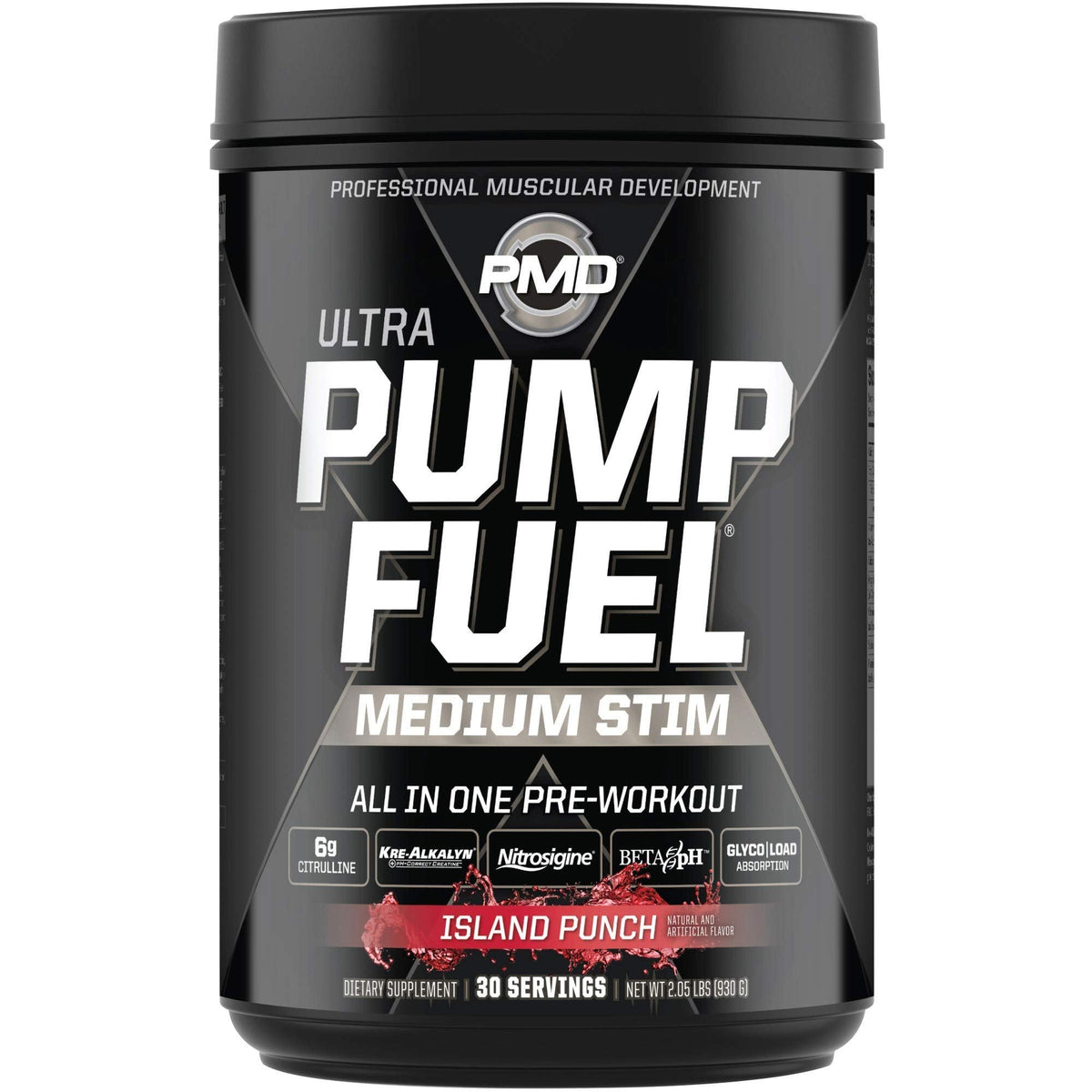 PMD Sports Ultra Pump Fuel - Pre Workout - Island Punch (30 Servings) Sports Omega Cuts Elite Thermogenic Fat Burner (90 Softgels)