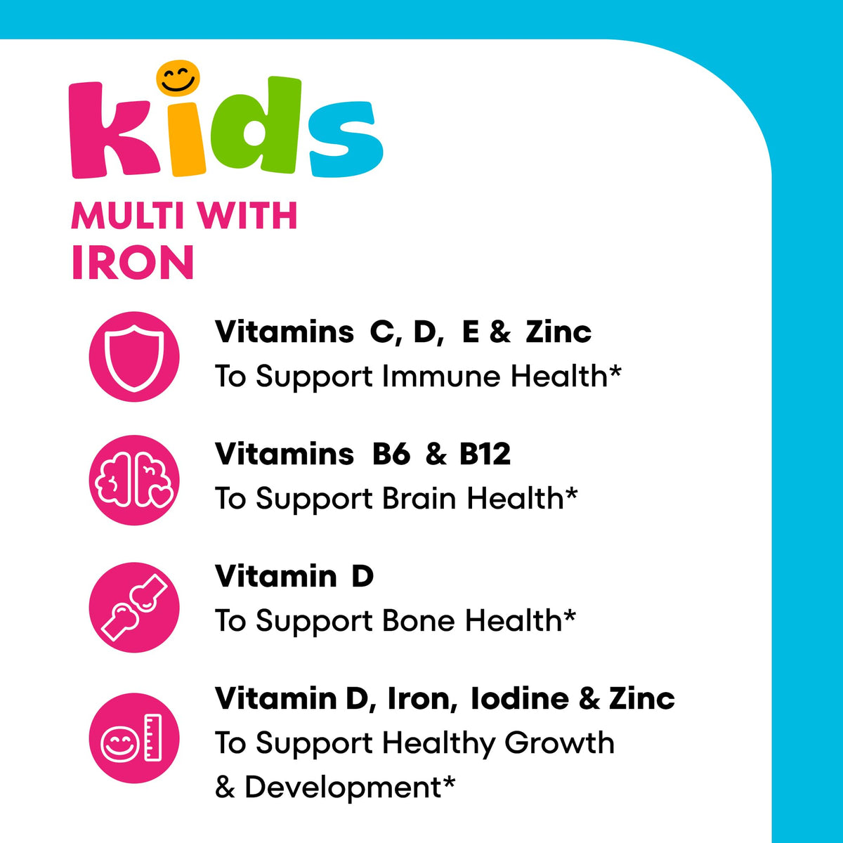 One A Day Kids Multivitamin with Iron Gummy, Vitamin D, Vitamin C, E, Zinc for Immune Support, Gummy Vitamins, Kids Multivitamin Gummies with Iron - OmniHealth US