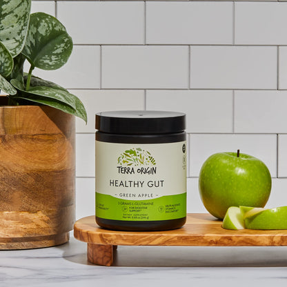 Healthy Gut Green Apple | 30-Servings with L-Glutamine, Zinc, Glucosamine, Slippery Elm Bark, Marshmallow Root and More! - OmniHealth US