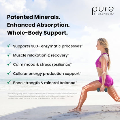 Pure TheraPro Rx Optimum Magnesium Lysinate Glycinate & Di-Magnesium Malate, Made in USA | 2 Month Supply | Chelated for Maximum Absorption, OmniHealth US