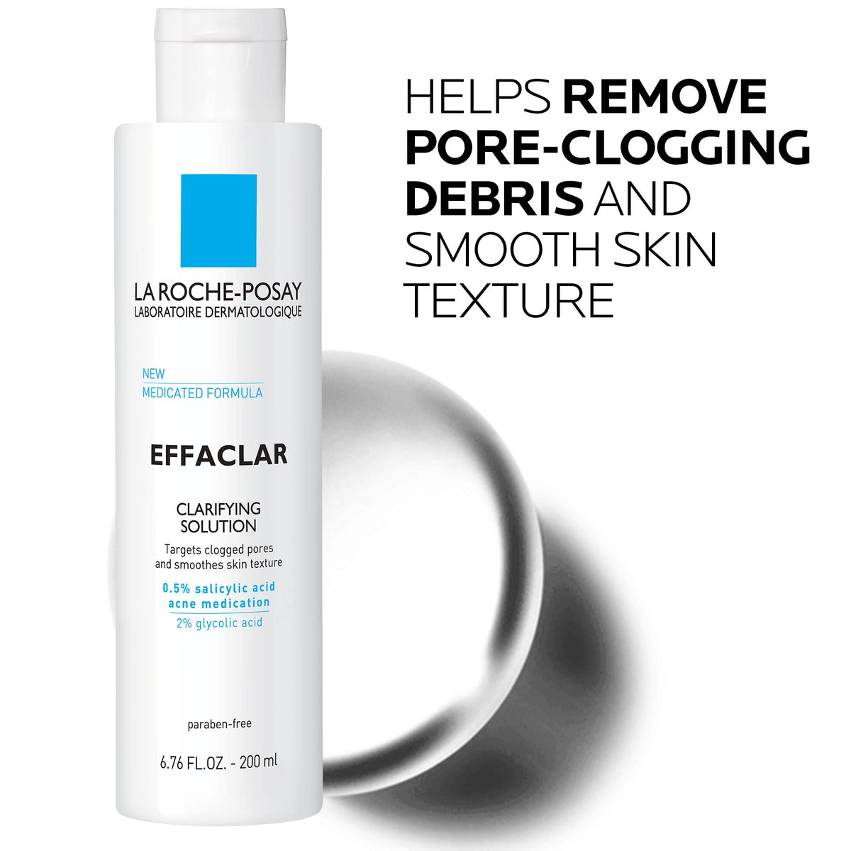 La Roche-Posay Effaclar Clarifying Solution Acne Toner with Salicylic Acid and Glycolic Acid - OmniHealth US