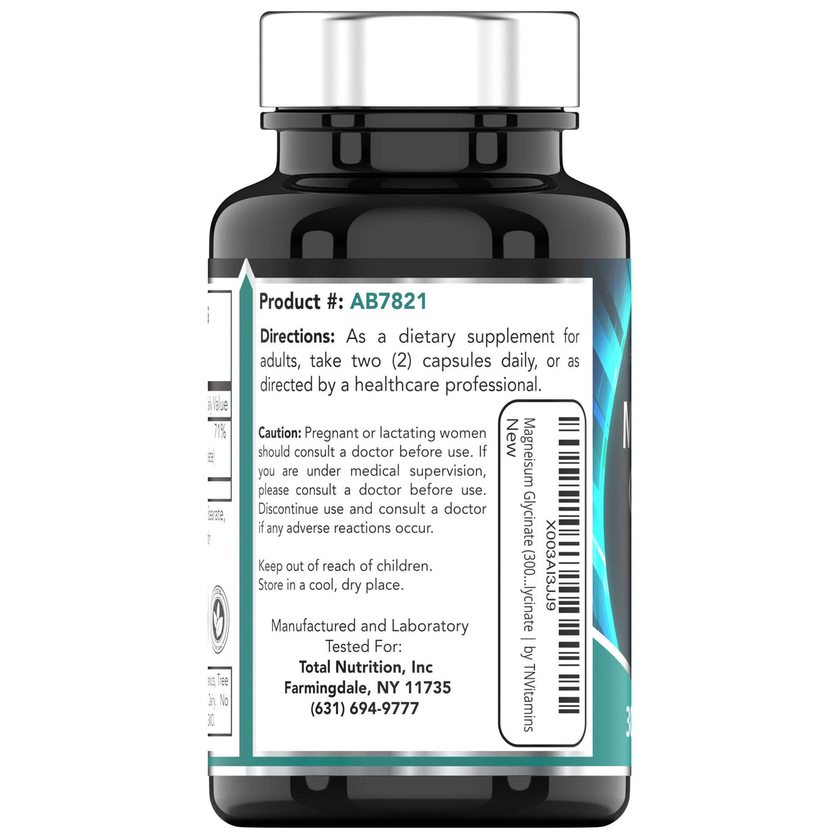 tnvitamins Magnesium Glycinate 300mg, 90 Capsules | High Absorption Chelated Magnesium for Sleep, Calm & Muscle Support - OmniHealth US