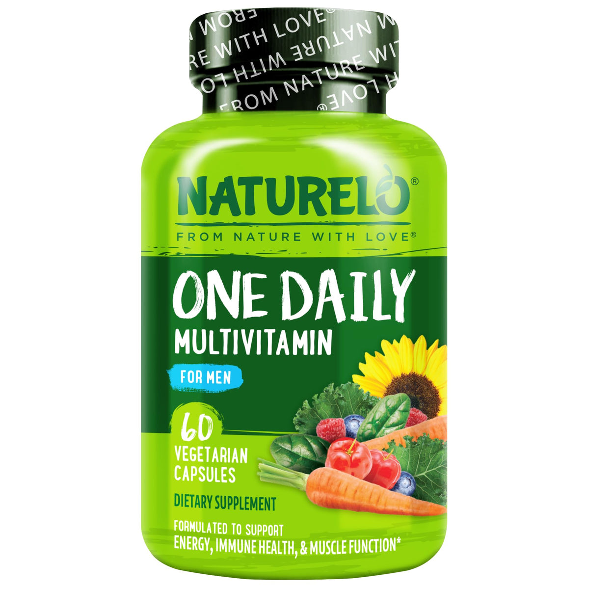 NATURELO Mens Multivitamins - One Daily Multivitamin for Men with Vitamins, Minerals & Organic Whole Foods, Boost Energy & Health, OmniHealth US