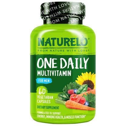 NATURELO Mens Multivitamins - One Daily Multivitamin for Men with Vitamins, Minerals & Organic Whole Foods, Boost Energy & Health, OmniHealth US