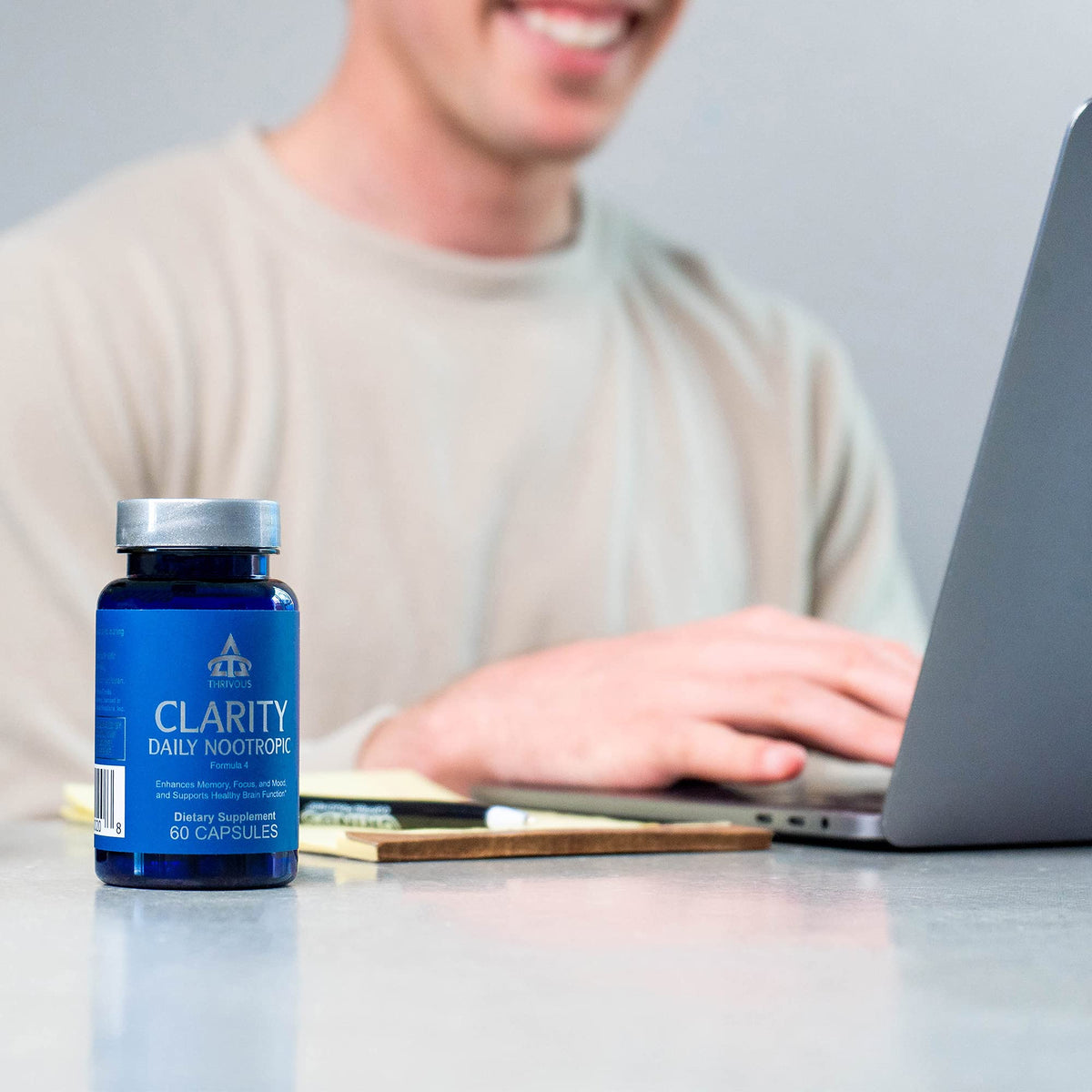 Thrivous Clarity Daily Nootropic – Cognitive Support & Mood Formula with Bacopa (Synapsa®), L-Theanine, Rhodiola Rosea, Vitamin B Complex - OmniHealth US