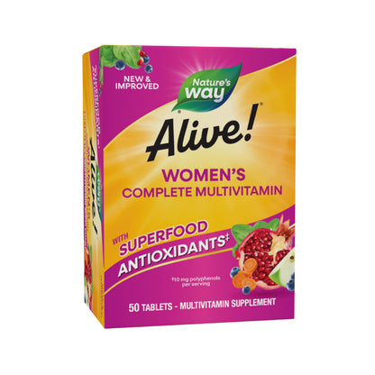 Nature's Way Alive! Daily Complete Multivitamin for Women, Supports Energy Metabolism, Hair, Skin & Nails*, B-Vitamins - OmniHealth US
