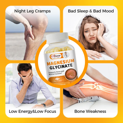 Magnesium Glycinate 400mg Softgels with Vitamin D3 & B6,Small Easy to Swallow Gel Caps,High Absorption, Gentle on Stomach,Supports Sleep, OmniHealth US