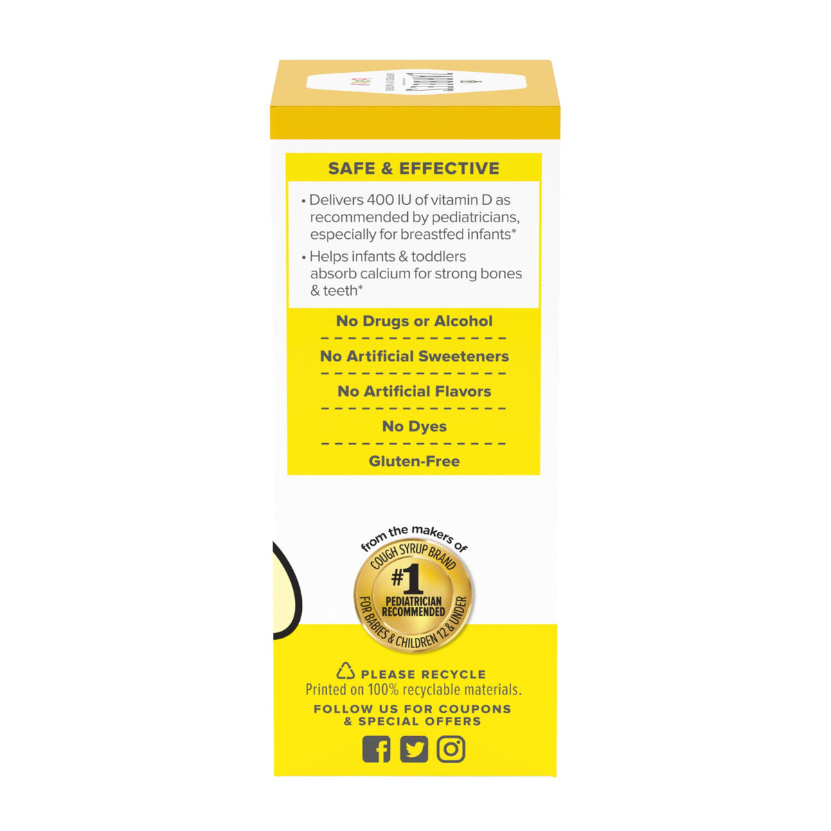 Zarbee's Vitamin D Drops for Infants, 400IU (10mcg) Baby & Toddler Liquid Supplement, Newborn & Up, Dropper Syringe Included, 0.47 Fl Oz - OmniHealth US