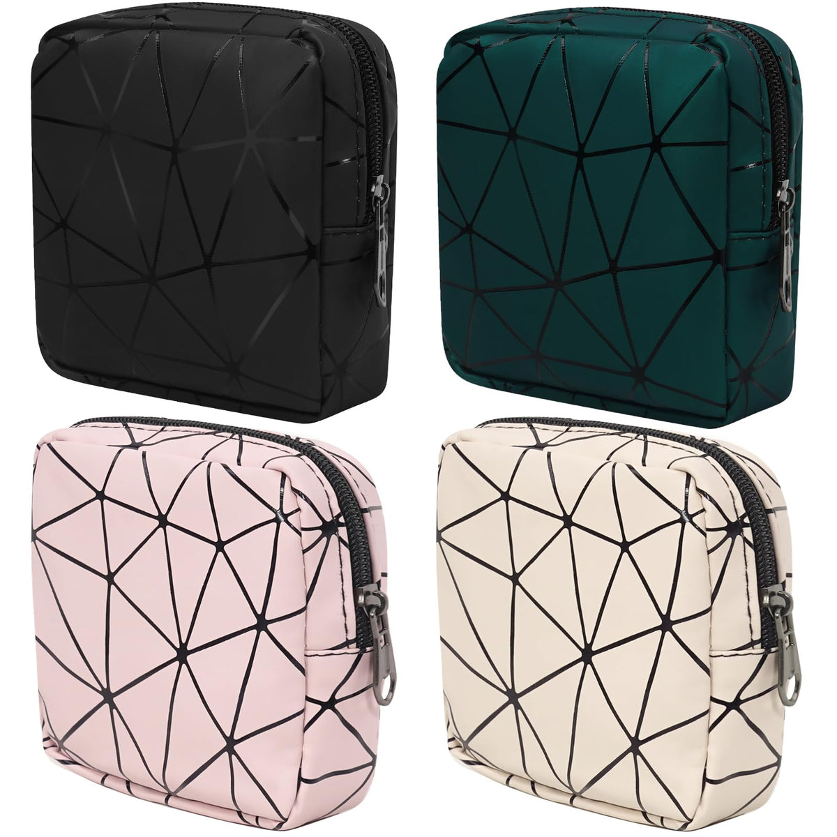 Yazabai Sanitary Napkin Storage Bag Pouch 4PCS Pads and Tampons Bags Pouches Portable