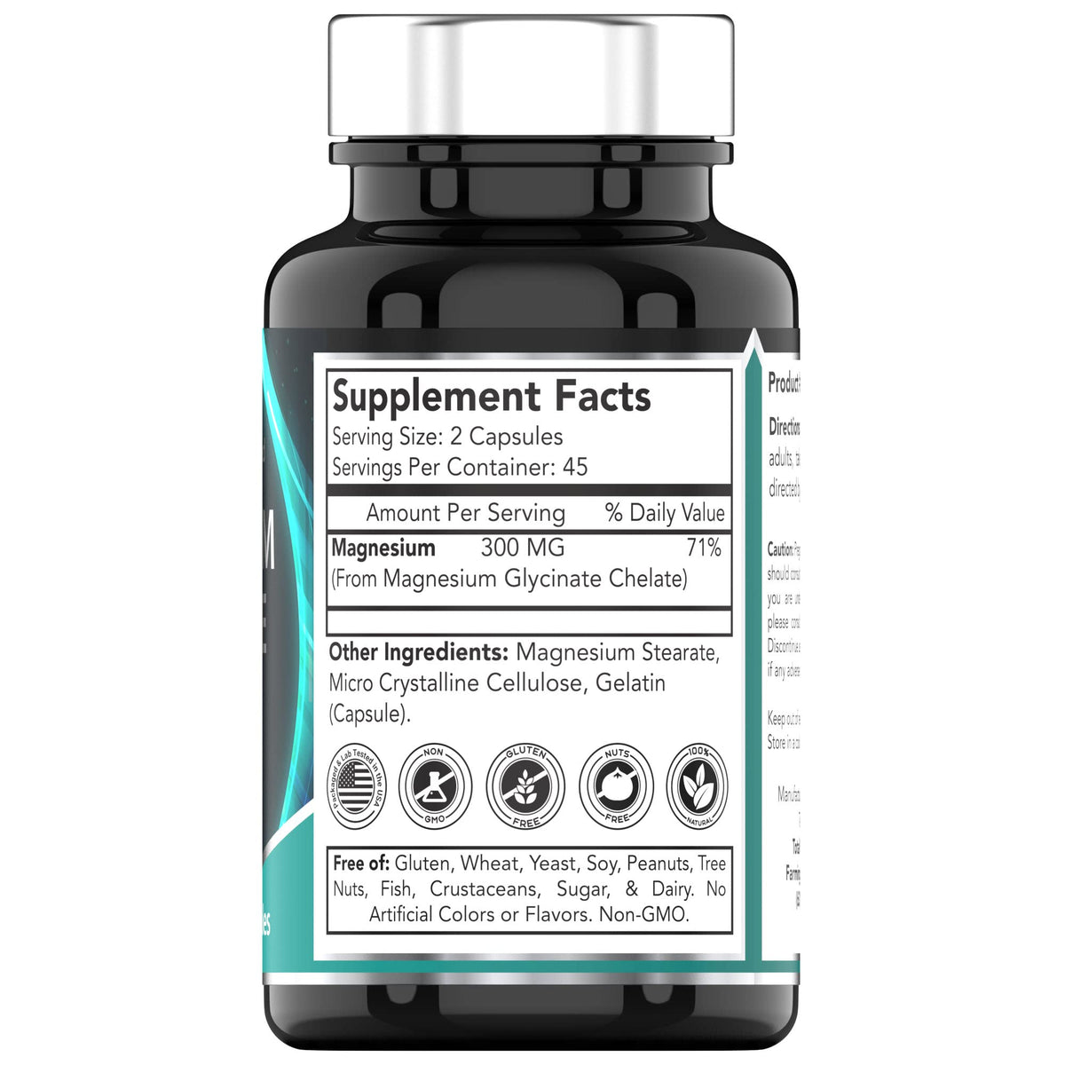 tnvitamins Magnesium Glycinate 300mg, 90 Capsules | High Absorption Chelated Magnesium for Sleep, Calm & Muscle Support - OmniHealth US