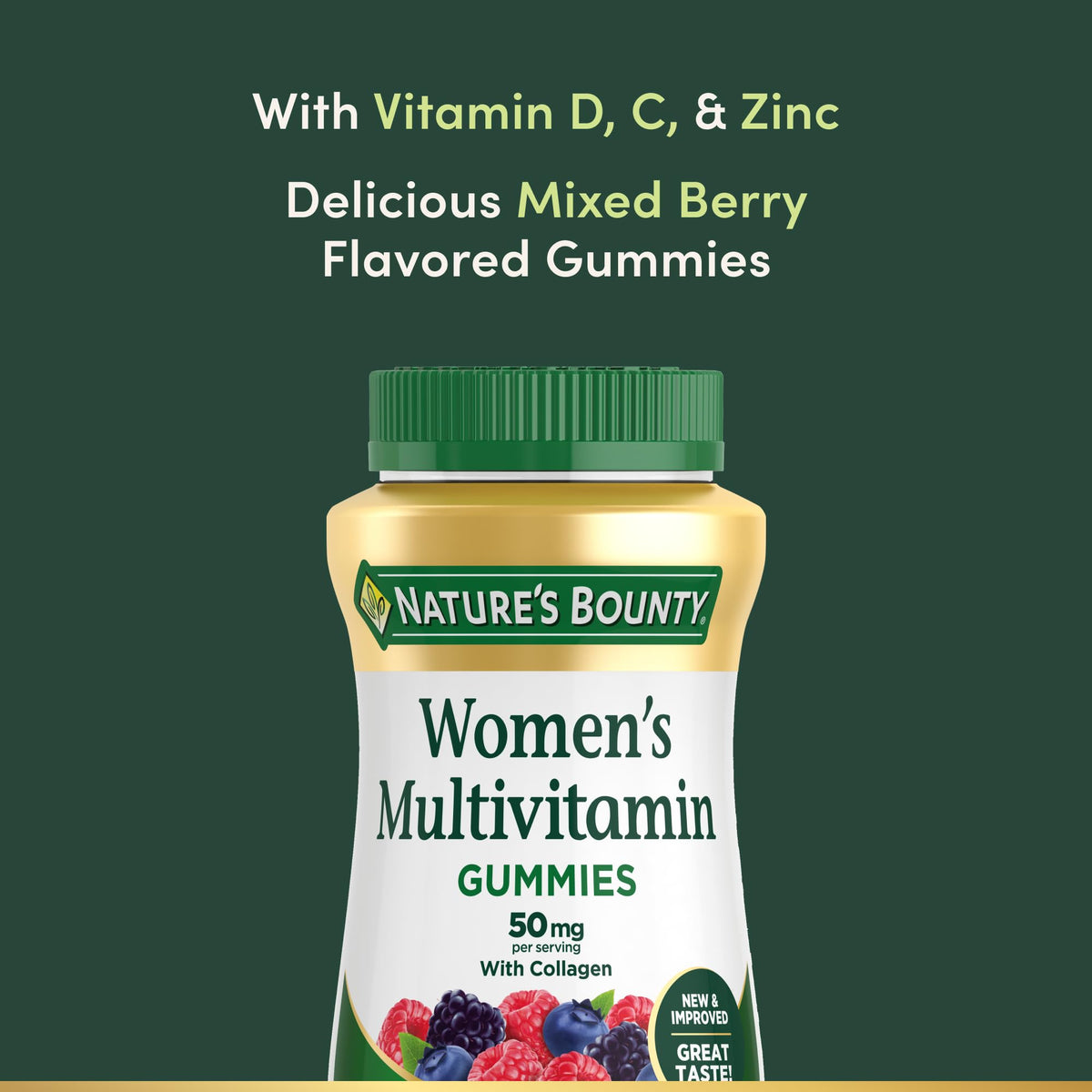 Nature's Bounty Women Multivitamin Gummies, Vitamin Supplements for Adults, General Health, Supports Immune and Bone Health, OmniHealth US