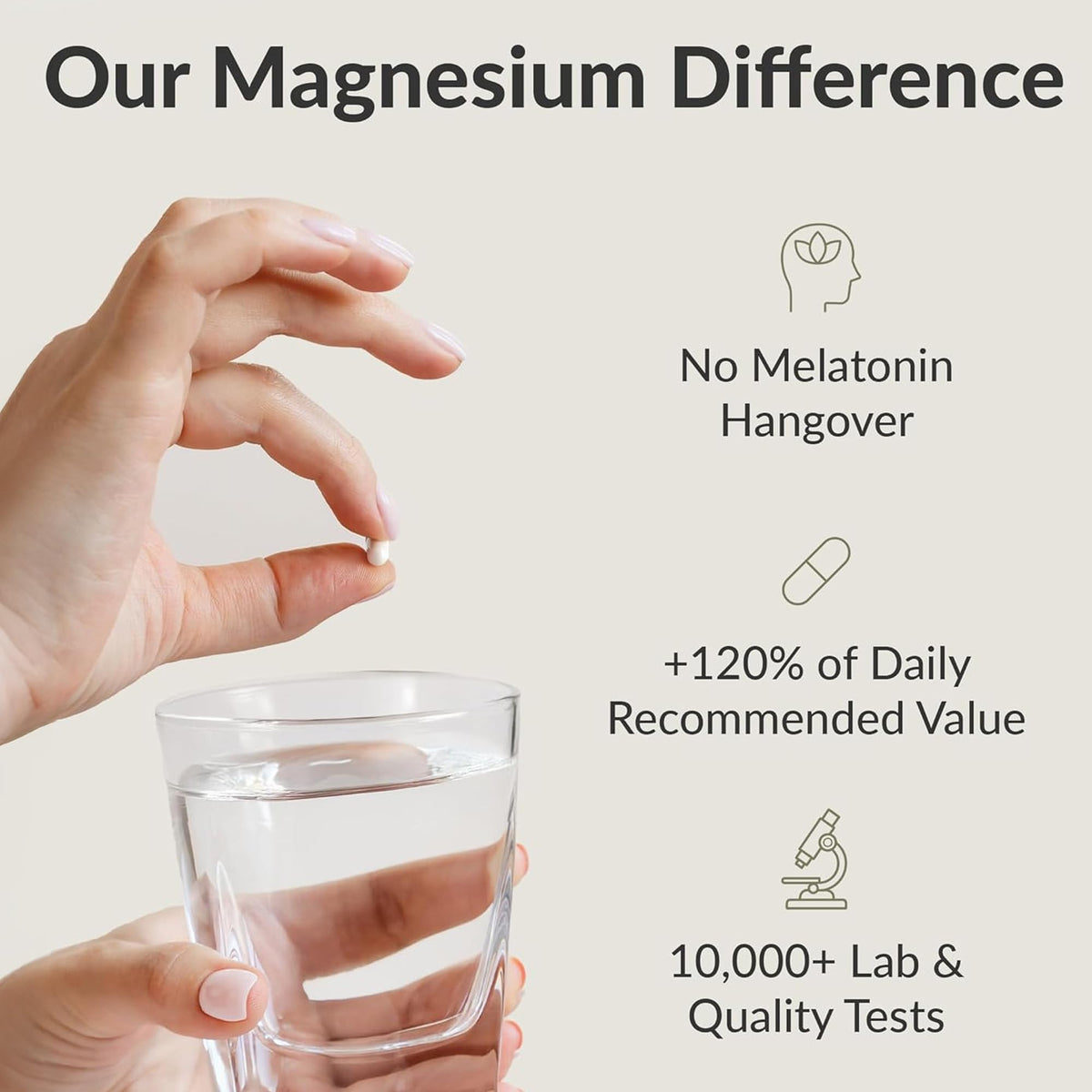 BIOptimizers Magnesium Breakthrough Supplement with 500mg - 7 Forms of Magnesium: Glycinate, Malate, Citrate, and More - Natural Support for Sleep and Cognitive Function -60 Capsules- Calming Vitamins - OmniHealth US