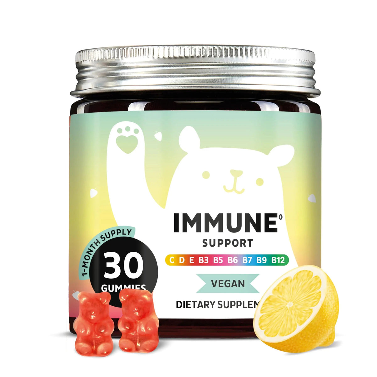 Bears with Benefits Immune Support Gummies – Vitamin C, D, B6 & B12 – Daily Immune Boost – Vegan, Naturally Flavored (30 Gummies) Bears with BenefitsBuy Supplements Australia