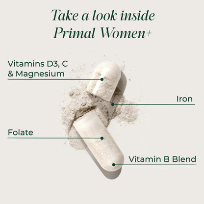 Primal Harvest Women+, Woman's Multivitamin Vitamin A, Vitamin C, Vitamin D and E, Vitamin B12, B6, Biotin - OmniHealth US