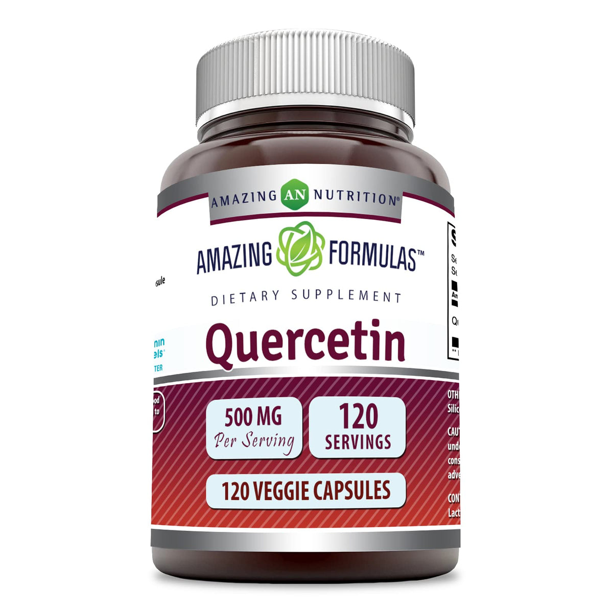 Amazing Formulas Quercetin 500mg 120 Veggie Capsules Supplement - Non-GMO - Gluten Free - Supports Overall Health & Well Being - OmniHealth US