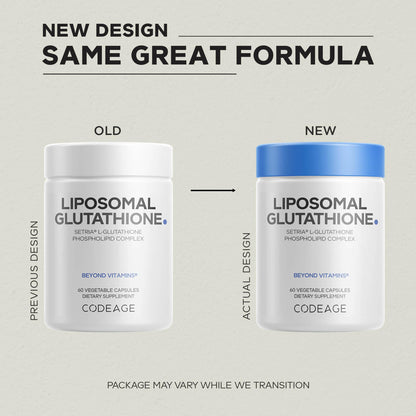 Codeage Liposomal Glutathione Supplement - Pure Reduced Setria L-Glutathione, Liposomal Delivery, Phospholipid Complex - Encapsulated Glutathione Powder Pills - OmniHealth US
