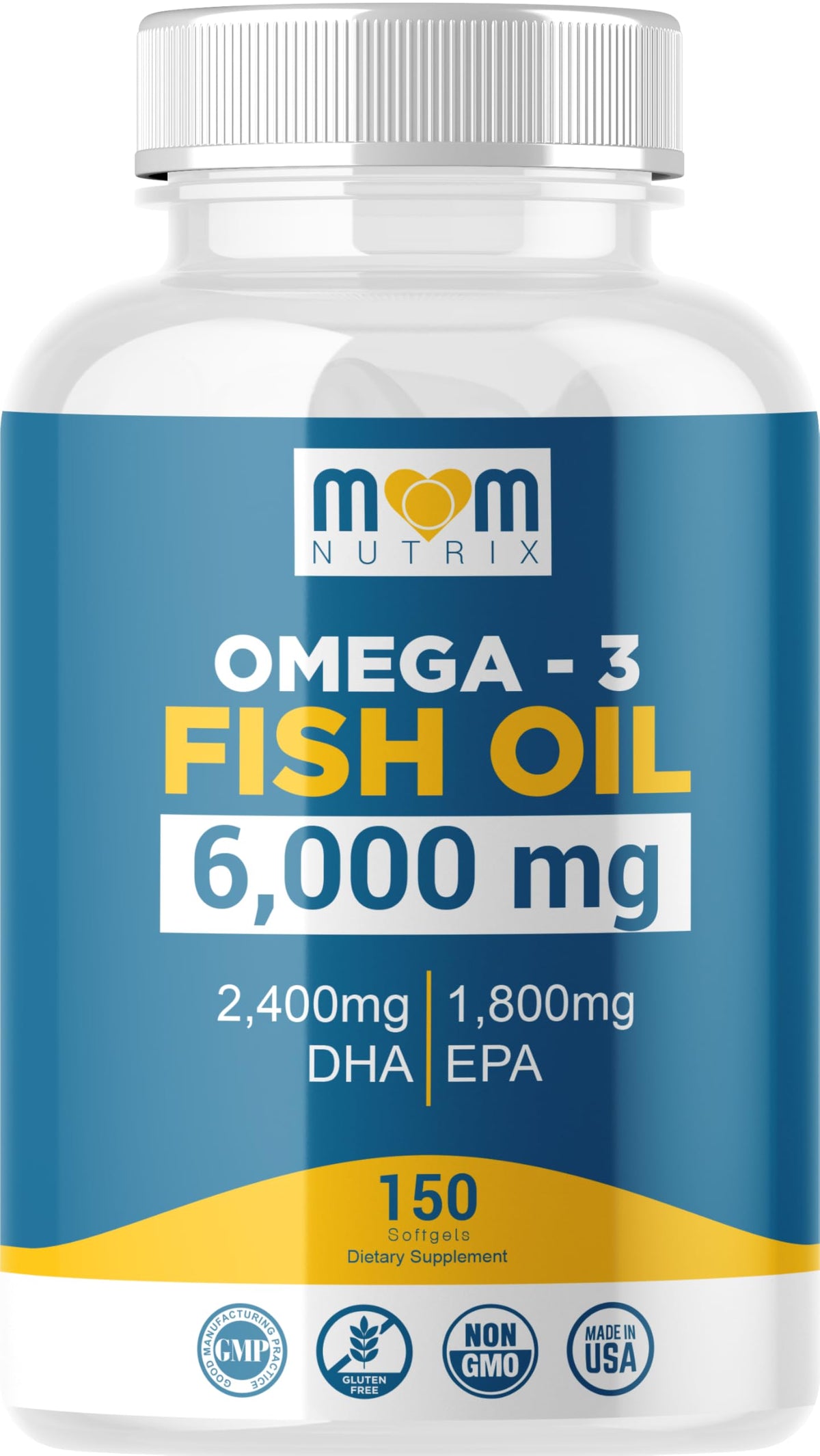Omega 3 Fish Oil with Maximum EPA DHA - Supports Brain, Liver, Heart & Immunity - Made in The USA - 150 Softgels - OmniHealth US