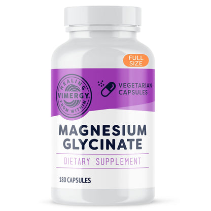 VIMERGY Magnesium Glycinate – Stress Support – Chelated to Avoid Tummy Upset*– Promotes Heart Health & Energy* - OmniHealth US