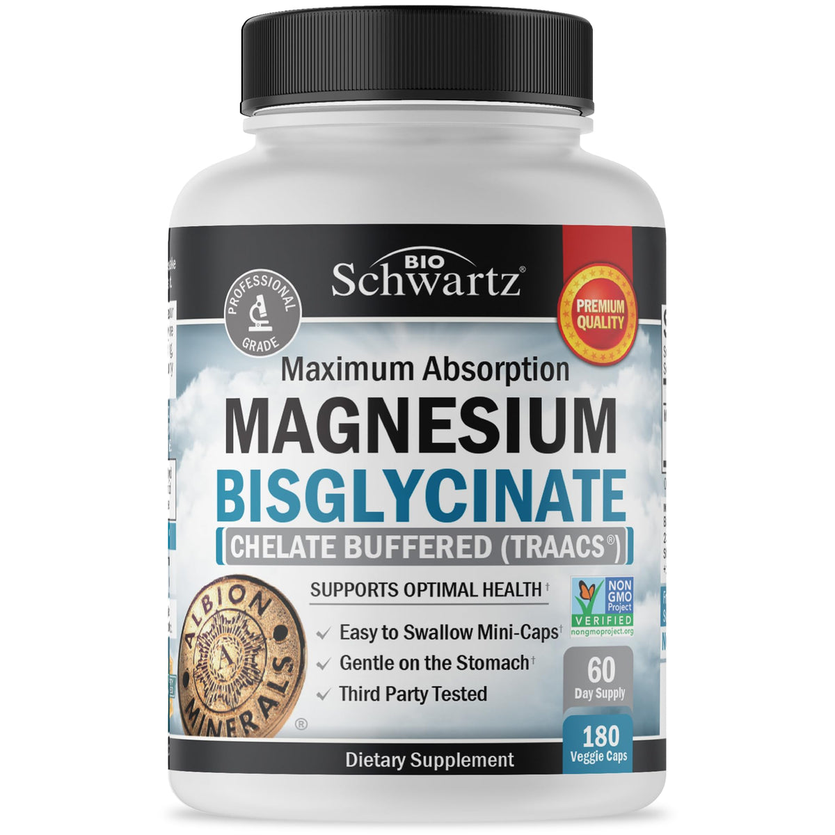 Magnesium Bisglycinate Chelated Supplement - High Absorption Magnesium Glycinate Supplement for Women and Men - Sleep, Muscle, Bone & Joint Support - OmniHealth US